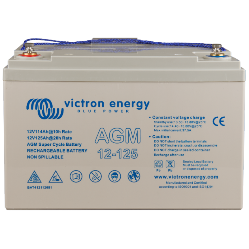 12V / 125Ah AGM Super Cycle batterie. (M8) – Volts energies